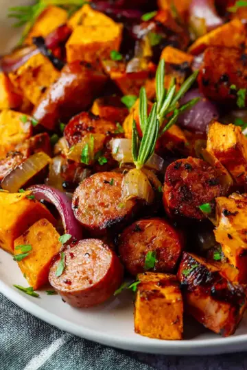 How to Make Honey Garlic Sausage with Roasted Sweet Potatoes