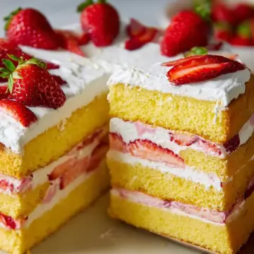 Strawberry Custard Cake