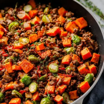 Ground Beef and Sweet Potato Skillet