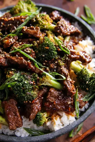 Sheet Pan Spicy Ginger Sesame Beef and Broccoli.