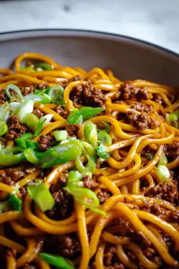 Mongolian Ground Beef Noodles