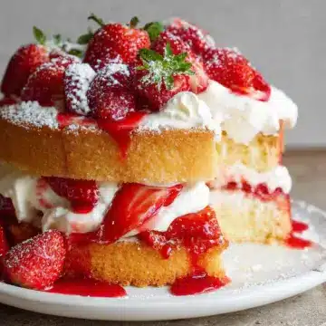 Strawberries and Cream Sponge Cake