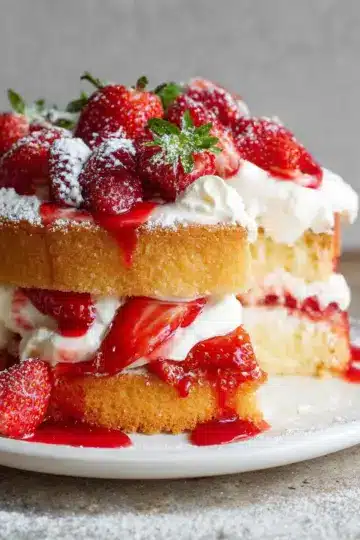 Strawberries and Cream Sponge Cake