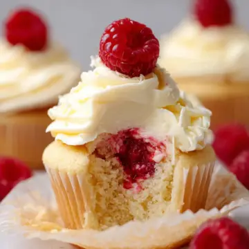 White Chocolate Raspberry Cupcakes