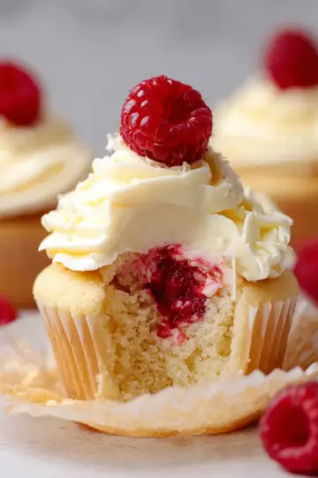 White Chocolate Raspberry Cupcakes