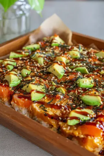 Spicy Salmon Sushi Bake