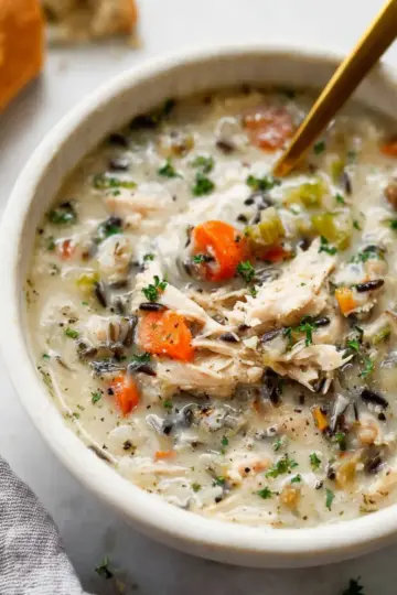 Easy Slow Cooker Chicken Wild Rice Soup (Gluten-Free)