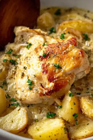Crock Pot Garlic Parmesan Chicken and Potatoes