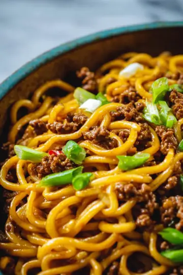 Mongolian Ground Beef Noodles