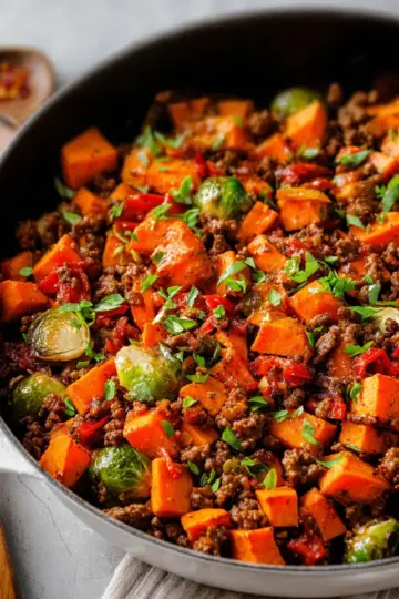 Ground Beef and Sweet Potato Skillet