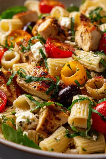Mediterranean Chicken Pasta Salad