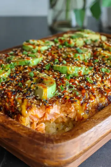 Spicy Salmon Sushi Bake