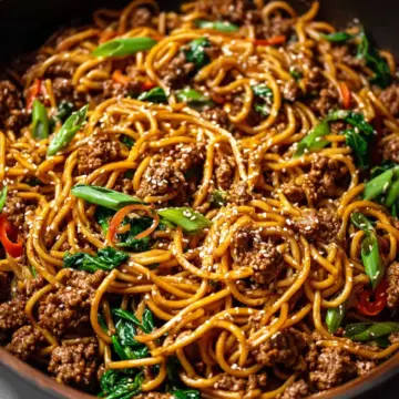 Easy Ground Beef Sesame Noodles